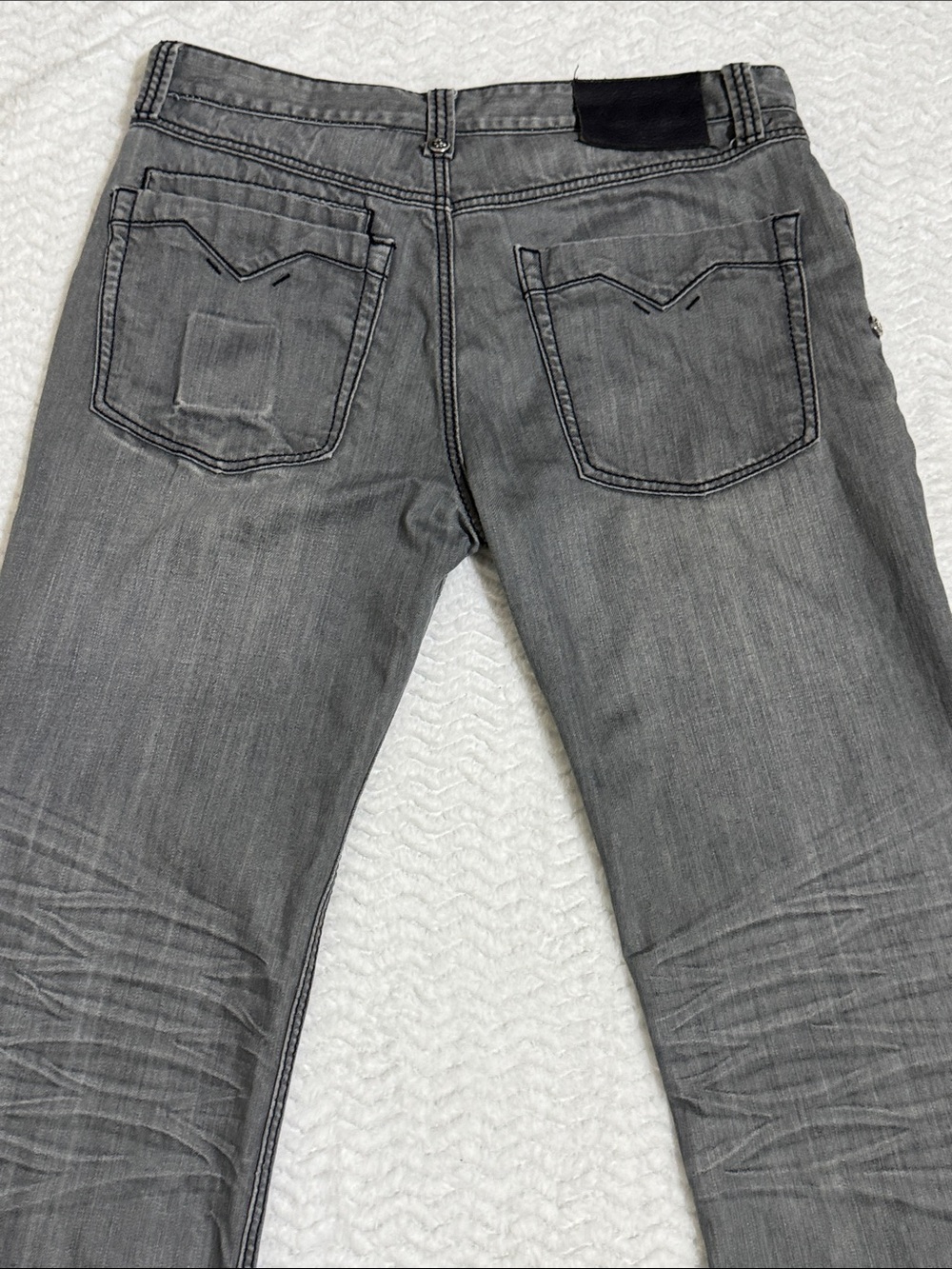 Do Denim Gray Y2K Skater Rocker Jeans Size 36/33 - Picture 11 of 14